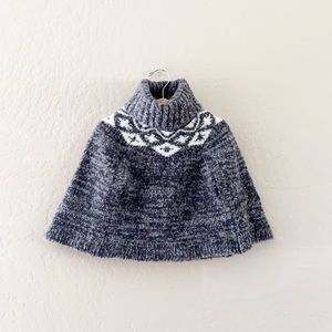🌿Final Sale Indigo Soul Kids Fairisle Grey Poncho Sweater‎ 12-18 month